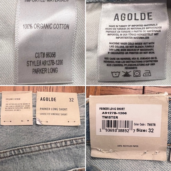 AGOLDE Parker Loose Fit‎ High Rise Vintage Long Denim Shorts in Twister Size 32 - Picture 16 of 16